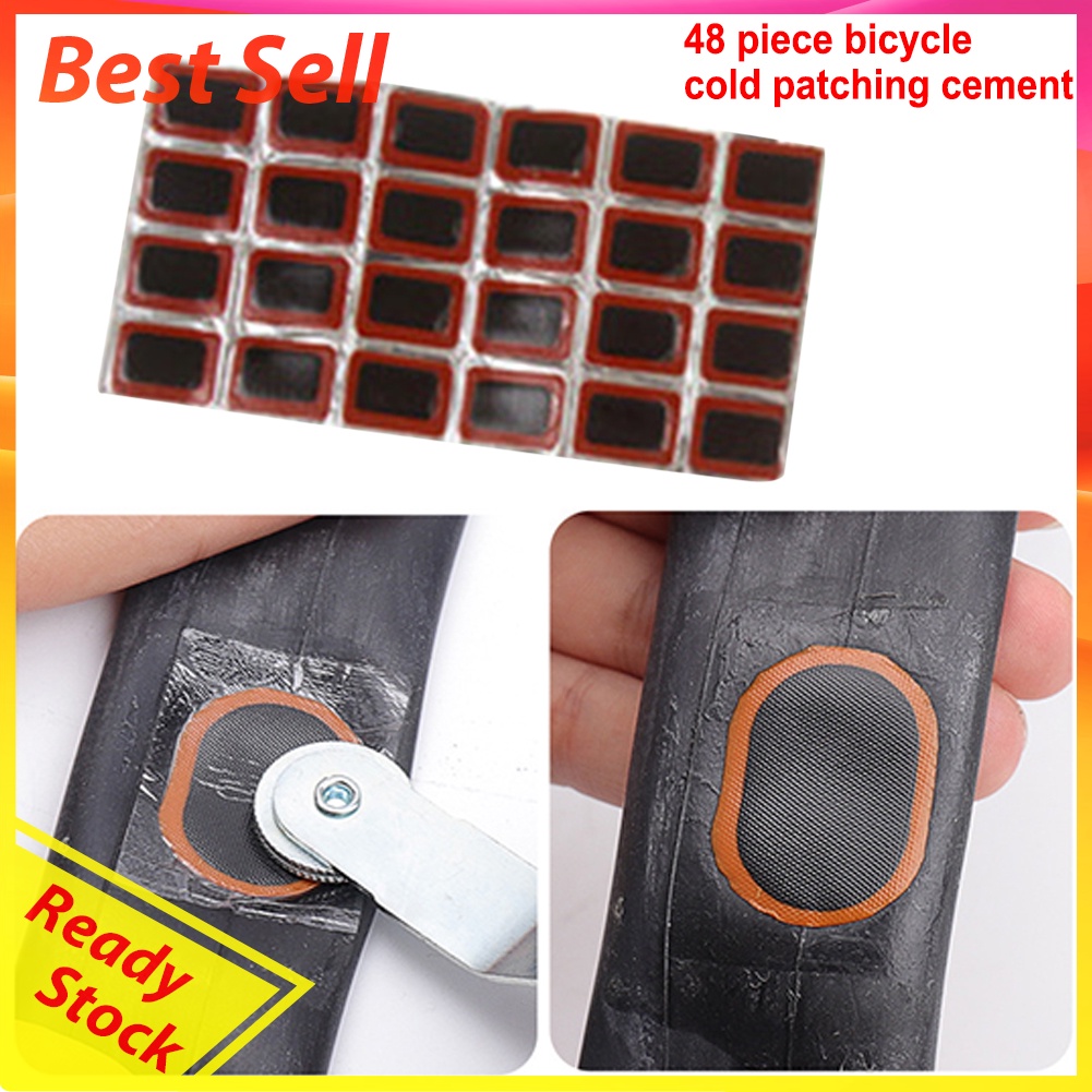 48pcs Round Bicycle Tire Repair Rubber Patches without Glue Self Adhesive