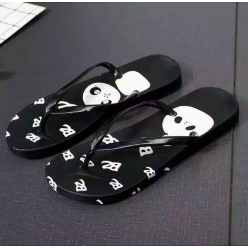 SANDAL JEPIT WANITA MOTIF PANDA BESAR