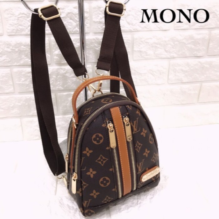 Tas Ransel Wanita Kecil Casual Warna Kontras Dengan Resleting Un CG637 MiniLv ScarletSuper