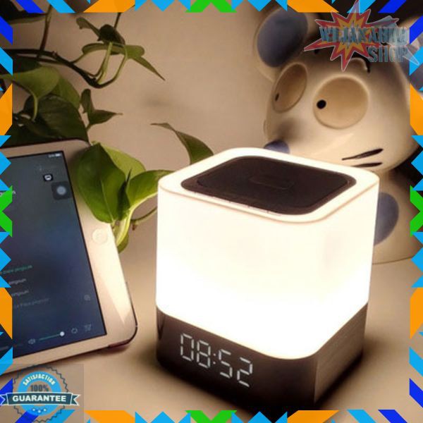 Taffware Jam Alarm Bluetooth Speaker Colorful LED Light - A35 - White