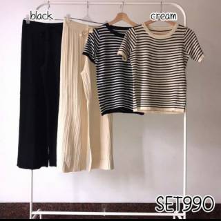 BAJU STELAN ATASAN CELANA  PANJANG  WANITA  MOTIF GARIS  