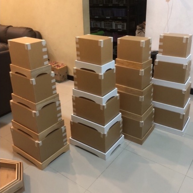 1 set kotak hantaran segi4 + akrilik 1set 4pcs kotak seserahan pernikahan