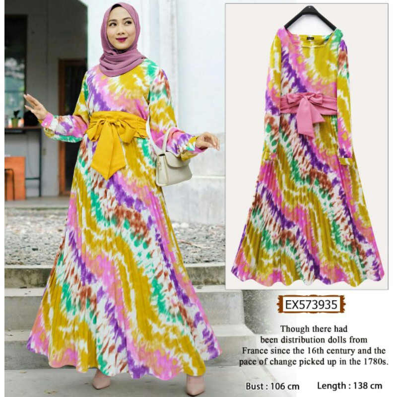 Dress pelangi Plisket by Extu