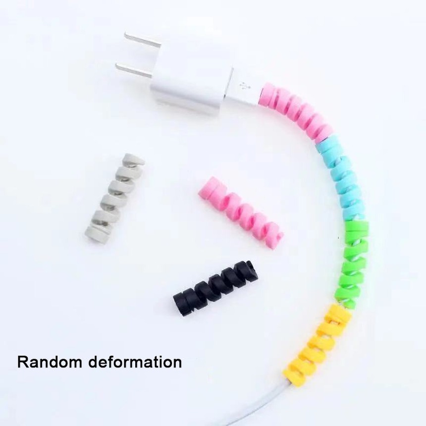 Ready Stock Candy Colors Charging Cable Protector Headphone Winding Protection for Universal USB Charger Earphone Accessories Each set will ship 4 pieces randomly