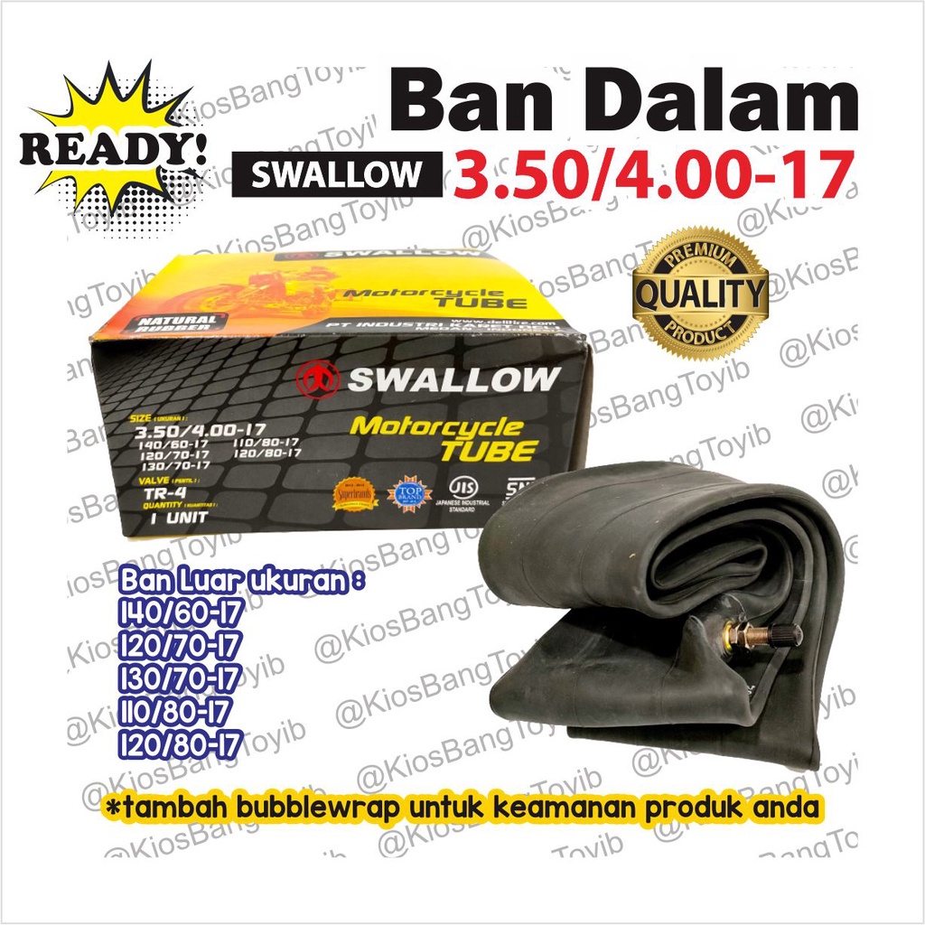 Ban Dalam Swallow Bebek Matic Ring 14 Ring 16 Ring 17