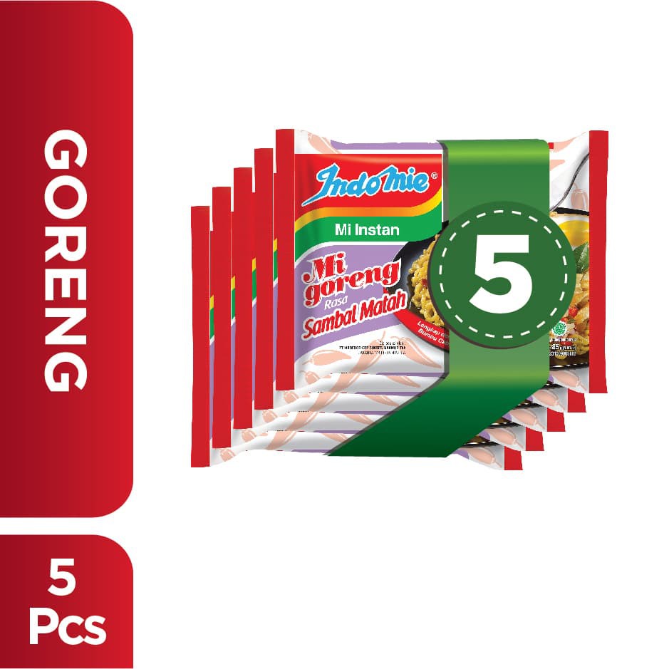 PROMO 5 PCS - INDOMIE GORENG SAMBAL MATAH TERMURAH