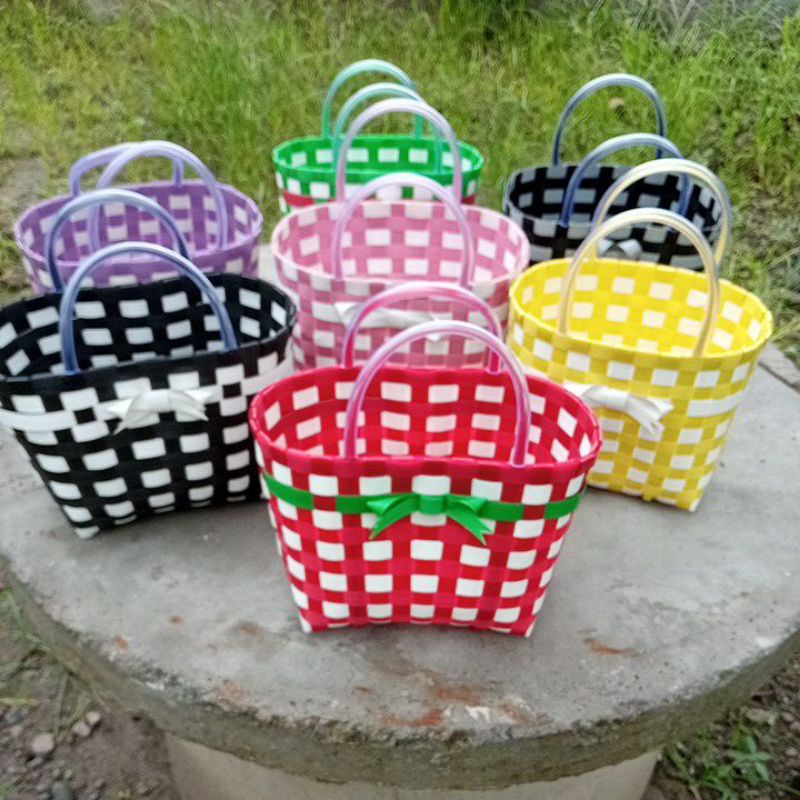 tas anyaman mini pita, tas souvenir, tas hampers, tas wanita