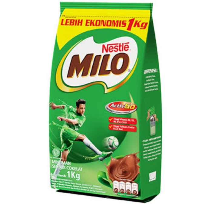 

Milo Activ-Go Pouch 1 kg Susu Milo Bubuk