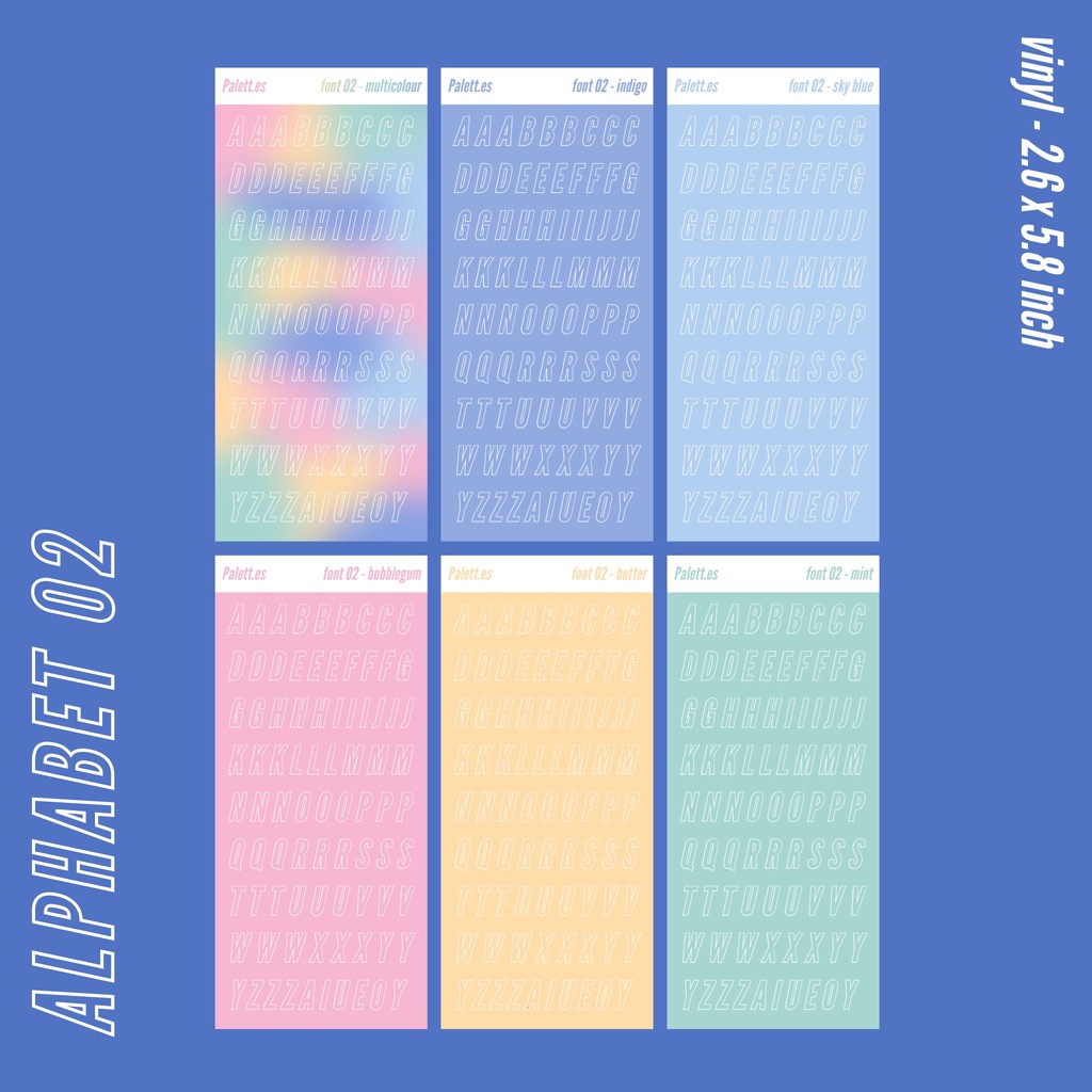 

[LAST STOCK] Palett.es - alphabet 02 sticker sheets