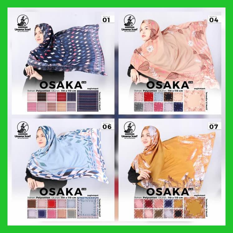 JILBAB OSAKA MOTIF UMAMA HIJAB SEGI EMPAT PRINTED / UMAMA OSAKA MOTIF - RANDOM ACAK