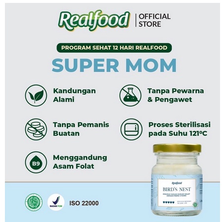 

Realfood Super Mom Minuman Sarang Burung Walet Asli untuk Promil, Bumil, Busui