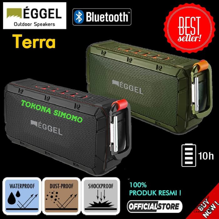 PROMO EGGEL Terra Waterproof Outdoor Portable Bluetooth Speaker Original MURAH