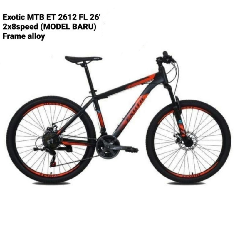 sepeda MTB Alloy 26 inch mountain bike EXOTIC ET 2612 FL GOSEND