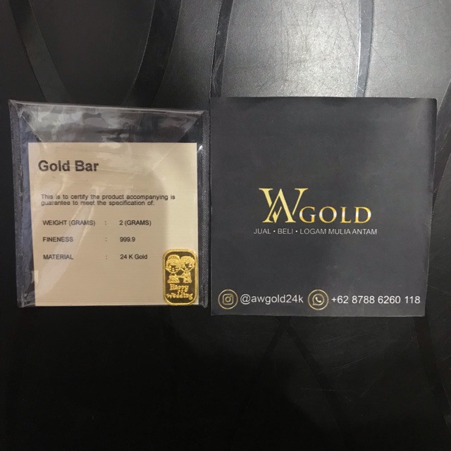 Logam Mulia Emas Batangan 2 Gram Happy Wedding Series Bukan Antam UBS