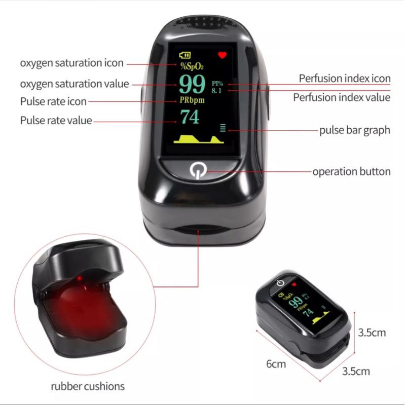 OXYMETER OXIMETER FINGERTIP PULSE A2 88 LK87 LK 88   Alat Ukur Kadar Oksigen Pengukur Detak Jantung