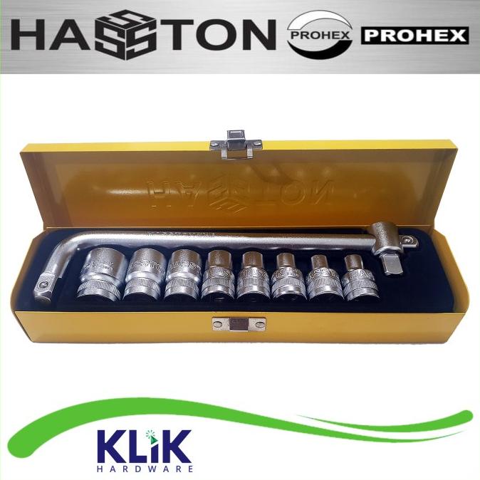 Hasston Prohex Kunci Shock Sock Sok Set 10 Pcs 8 - 24 mm Box Kaleng --NEW--