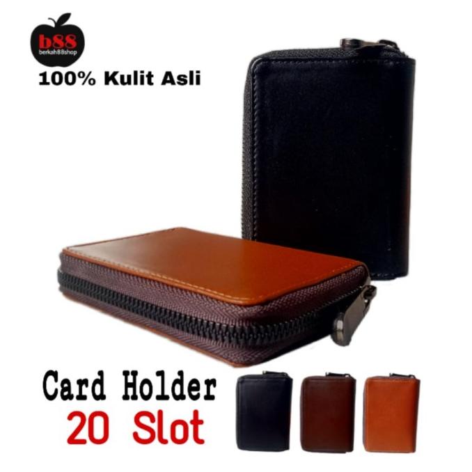 

Dompet Kartu Card Holder 20 Slot Kulit Asli 3 Warna Terlaris