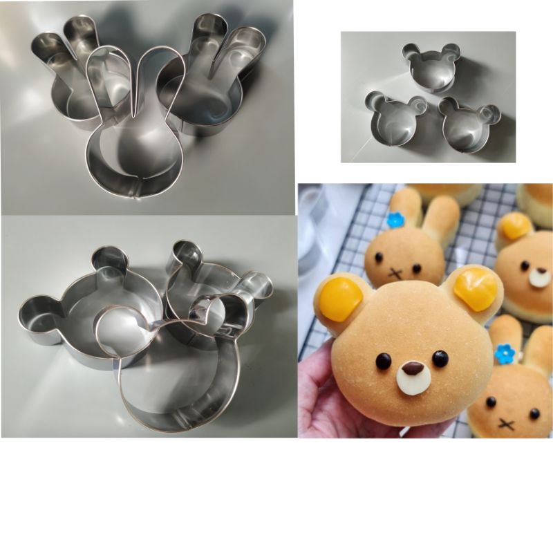 

ring cutter karakter kepala kelinci&beruang