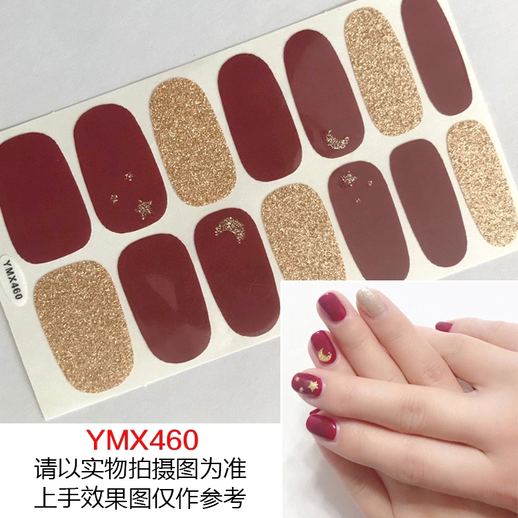 Ymx458-475 Stiker Kuku 3D Bahan Akrilik untuk Nail Art