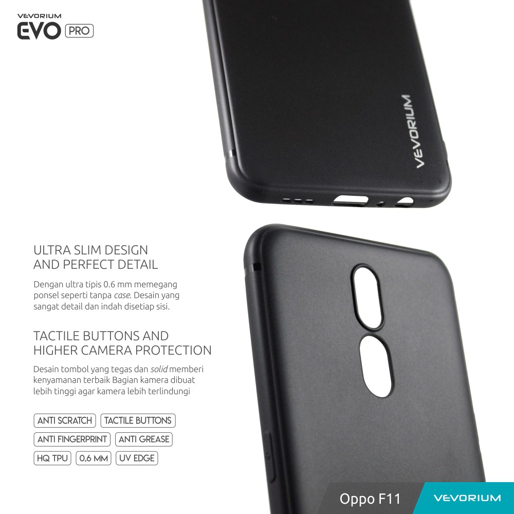 VEVORIUM EVO PRO Oppo F11 Softcase Soft Case dan Tempered Glass