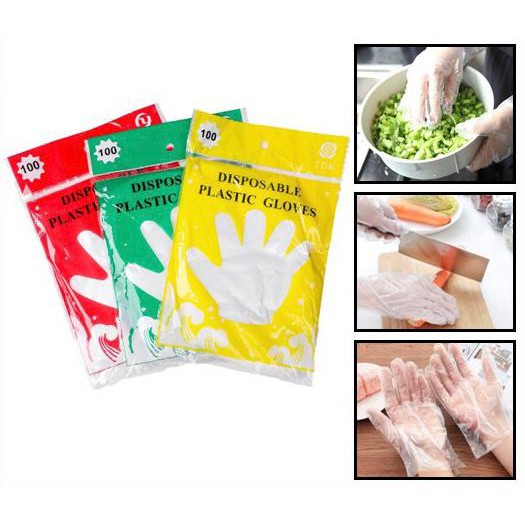 DK Sarung Tangan Plastik Isi 100pcs / Disposable Plastic Gloves