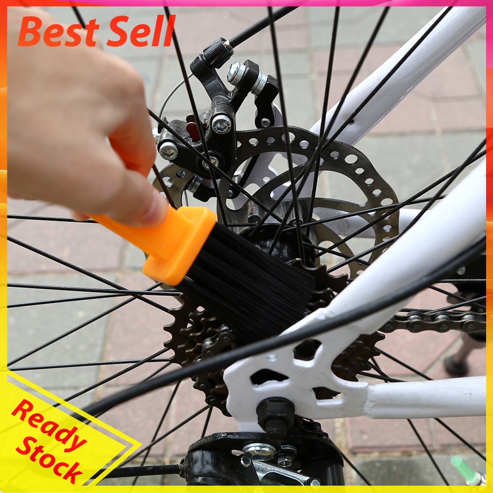 Motorcycle Bike Chain Brush MTB Bicycle Chain Scrubber Cleaning Tool Orange