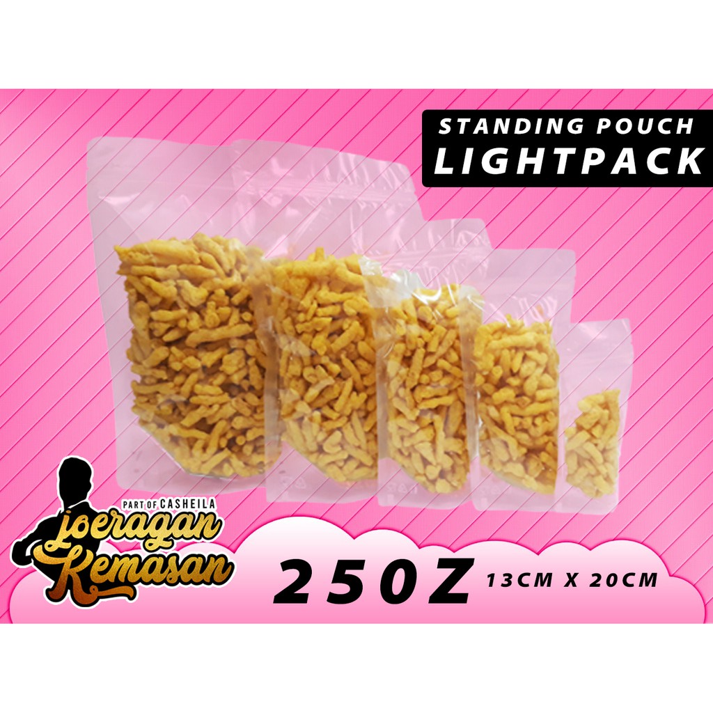 Standing Pouch LIGHTPACK 250gram 13x20cm Plastik Klip Bening Kpack