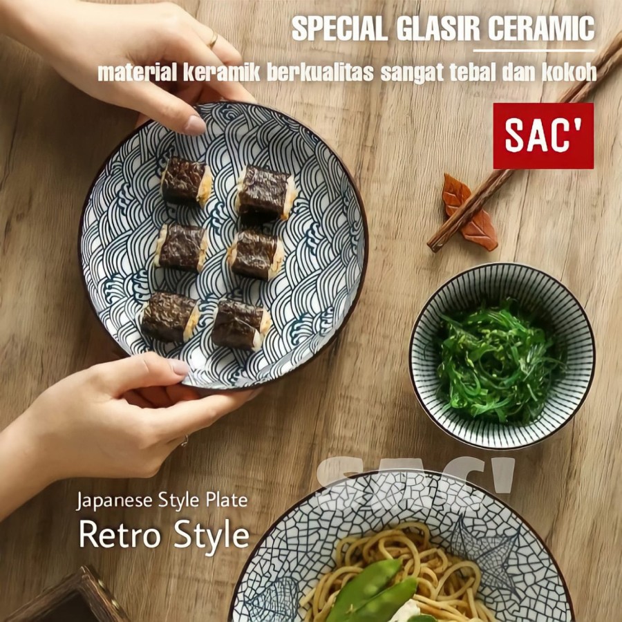 KATSU Japanese Style Dinner Plate Porcelain Mangkuk Piring Makan Ala Jepang-2