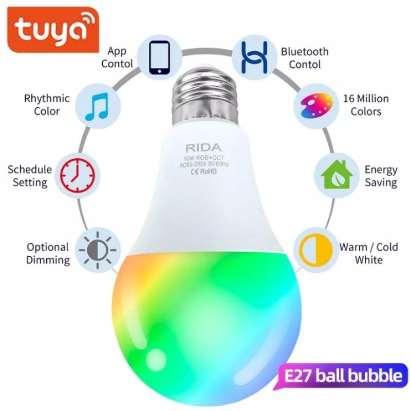 Smart LED Bulb Bluetooth 10W--12w RGBCCT warna Bulb - lampu tidur terbaik lampu led rumah