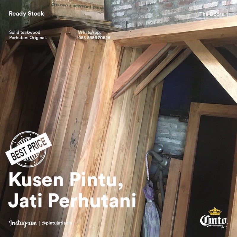 FREE ONGKIR KUSEN PINTU KAYU JATI PERHUTANI ASLI