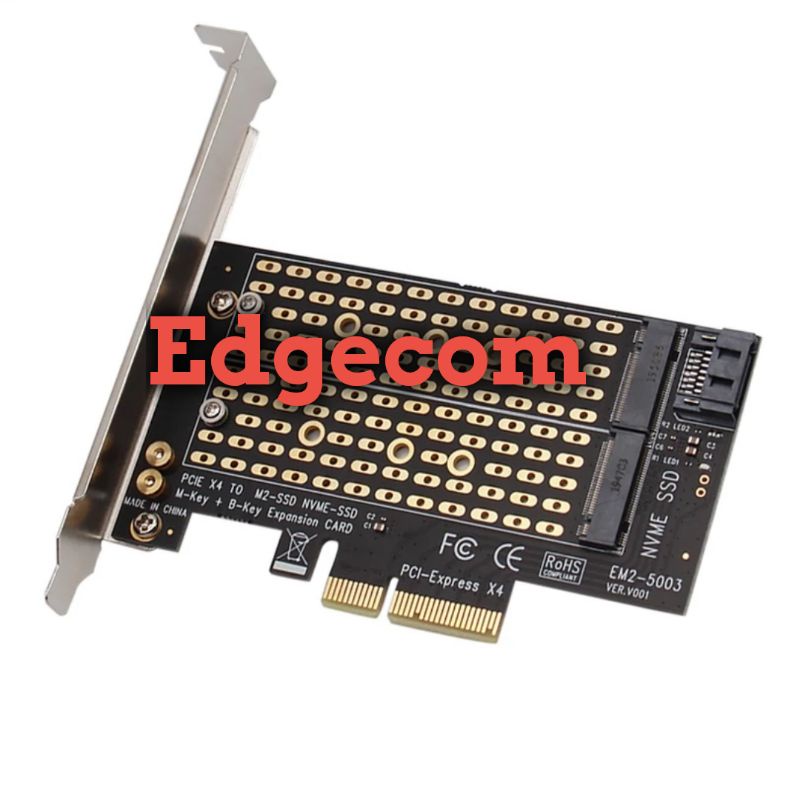 PCIE x4 to M.2 NVMe + NGFF Expansion Card