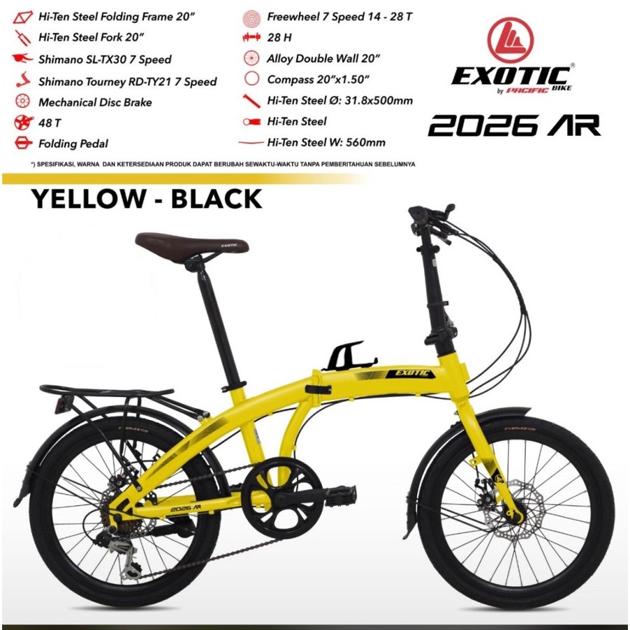 Sepeda Lipat Folding Bike Exotic By Pacific 2026 AR 20 Inch 7 Speed Garansi Termurah-4