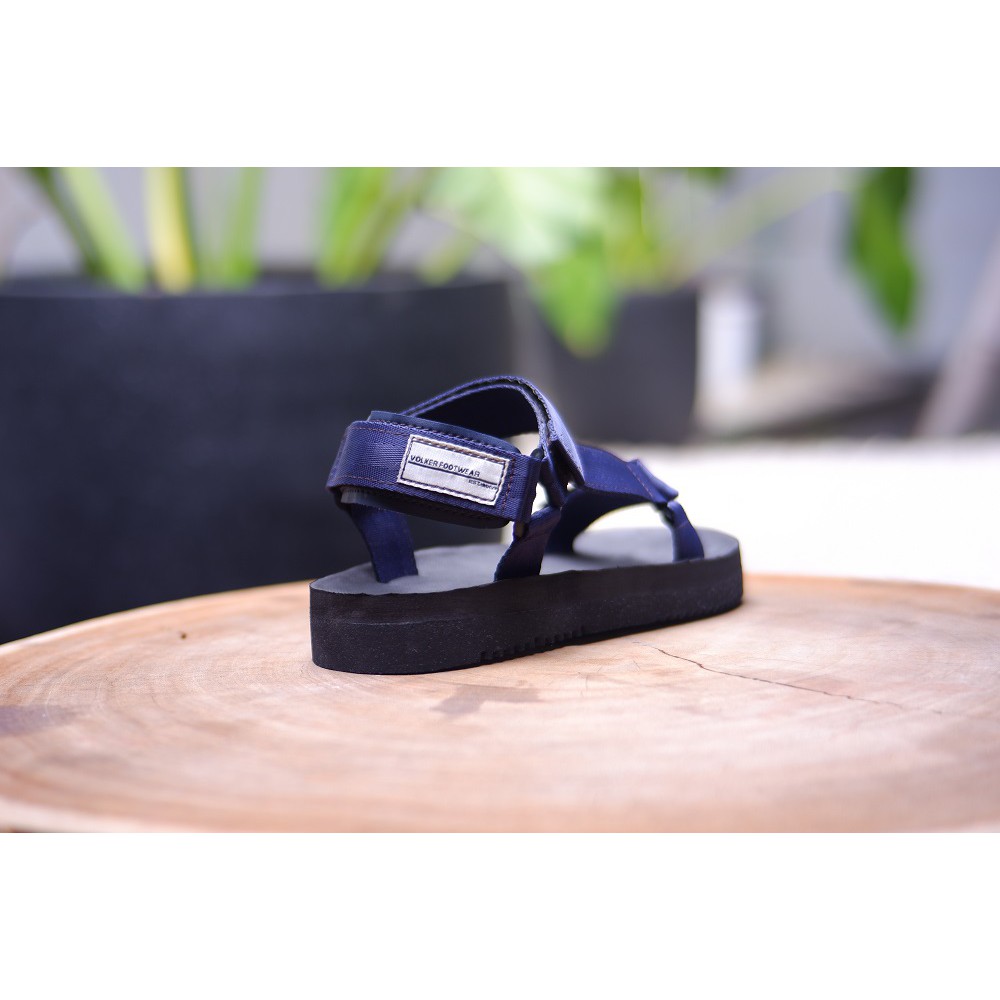 sandal pria wanita casual volkerfootwear art marco navy black