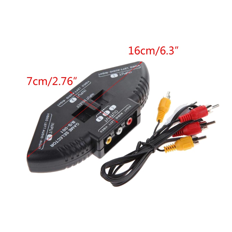 Btsg AV Switch Splitter Selector Kabel AV Komposit RCA 3ke1 Untuk STB TV DVD Player