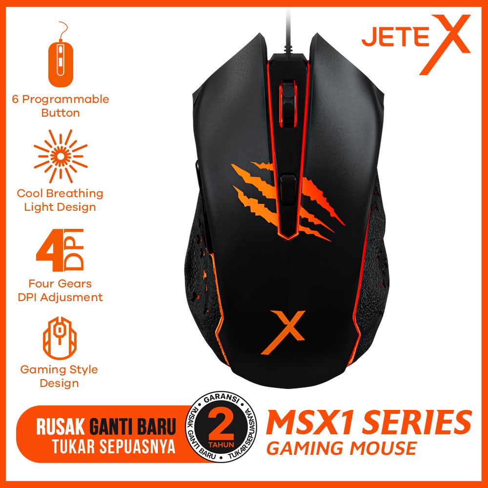 Mouse Gaming RGB JETE MSX1 - Original Garansi 2 Tahun