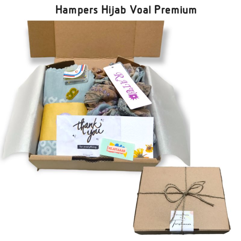 

HAMPERS HIJAB VOAL BUTTONSCARVES + LOGO B GIFT BIRTHDAY GIFT WISUDA