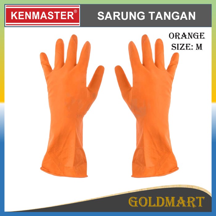 Sarung Tangan Karet Latex Orange Kenmaster Sarung Tangan Cuci Piring