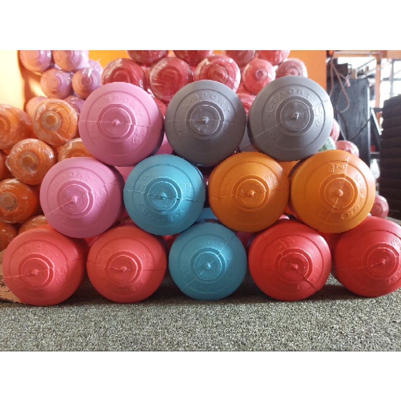 barbel 2kg satu set isi 2 1pasang sepasang dumbel dumbell barbel barbell  pvc sudah pakai pasir besi