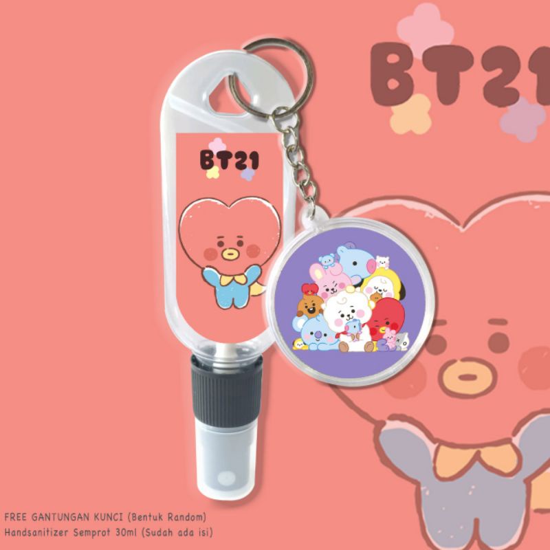 HAND SANITIZER BT21 LUCU/SPRAY 30ML FREE GANCI+ISI HS