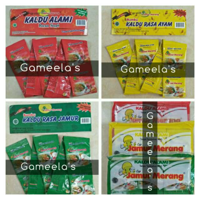 

Gameela Kaldu Alami Cap Jamur Merang All Varian 1 Renjeng 10 Saset 3 Gr - Penyedap Halal Non MSG Diet Ketofy