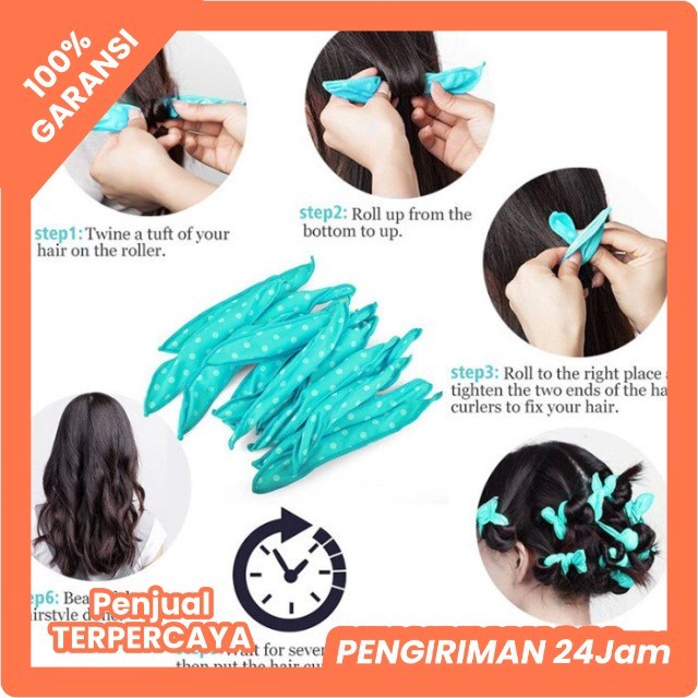 5pc Roll Rambut Cepol Curly Tanpa Panas Hair