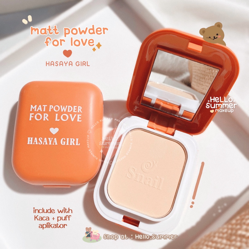 𝐁𝐄𝐃𝐀𝐊 𝐏𝐀𝐃𝐀𝐓 - Matt For Love Compact Powder Bedak Padat + PUFF Oil Control Free Two Way Cake