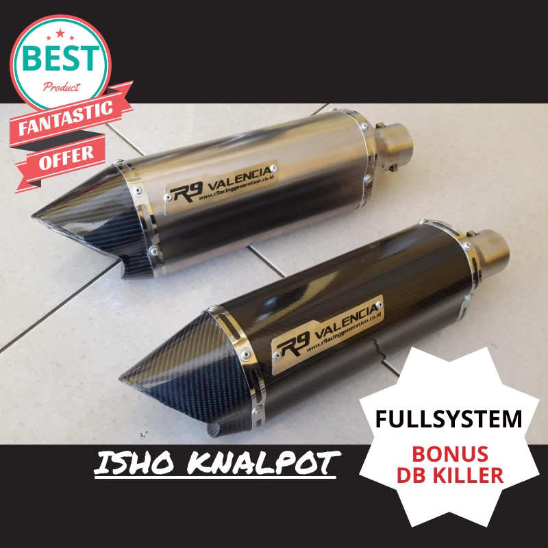 FULLSYSTEM KNALPOT R9 VALENCIA TITAN PABRIK GROSIR PURBALINGGA MURAH MOTOR RACING NINJA TIGER CBR
