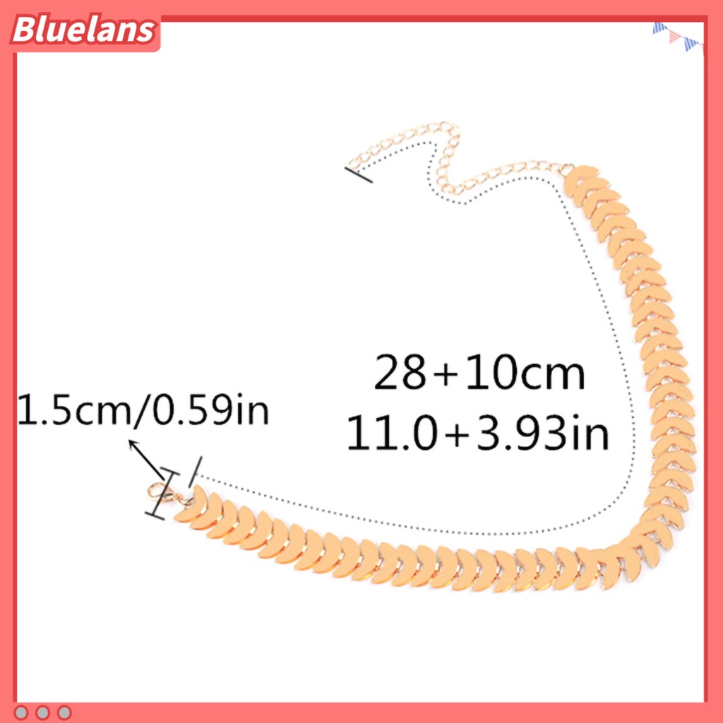 Bluelans Choker Leaf Design Collar Chain Alloy Punk Women Choker Necklace Jewelry