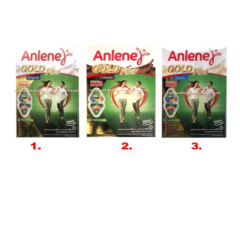 Anlene Gold Plus 650gr Original Coklat Vanila Susu Anline Susu Tinggi Kalsium Untuk Usia 50tahun Anlen Golden Rasa Plain Cokelat