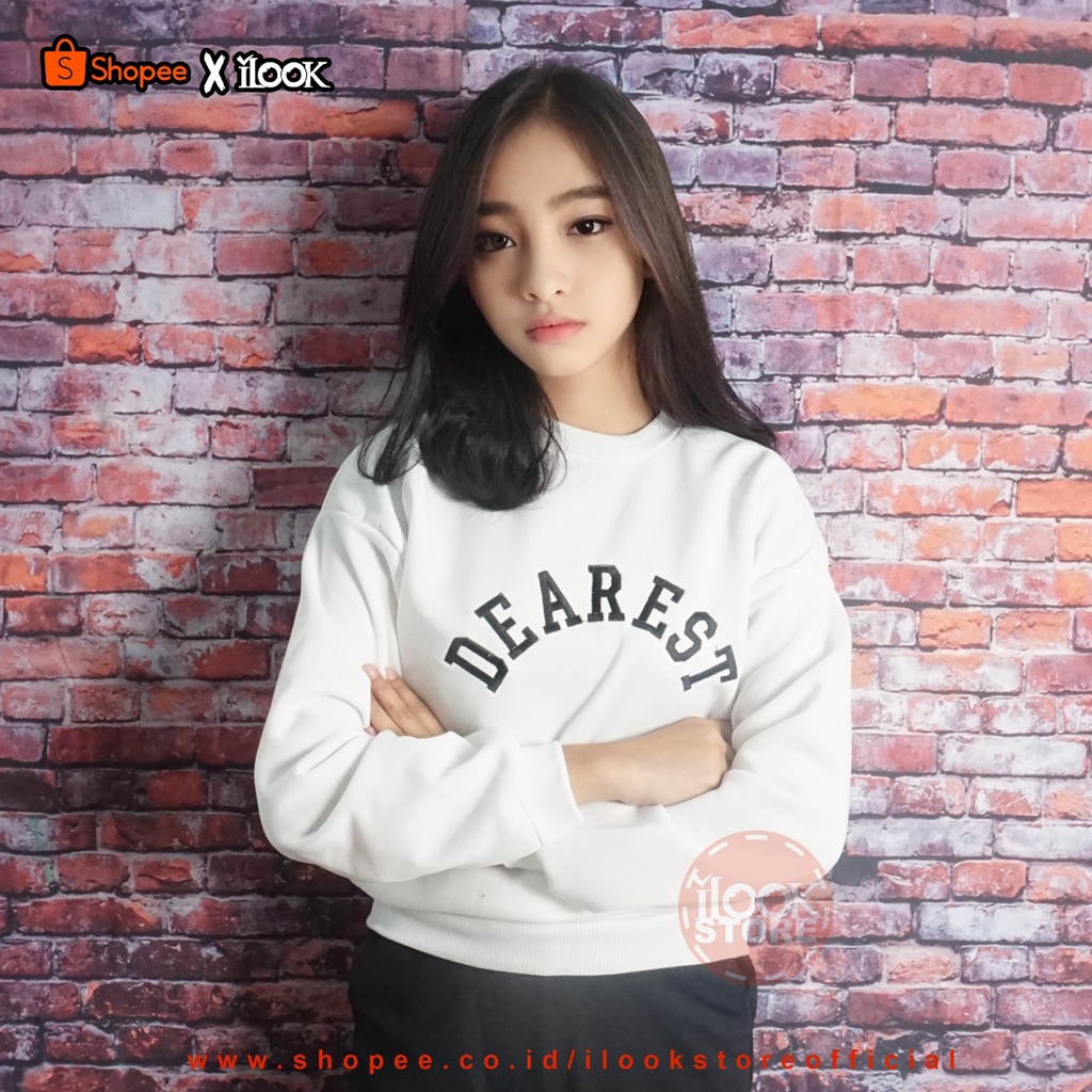 ilook | Sweater Oblong Dearest Crewneck | Sweater Dearest | Sweater Bahan Fleece