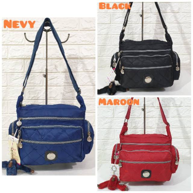 TAS 100% ORIGINAL - TAS SELEMPANG WANITA KIPLING BORDIR 7Res KP2015