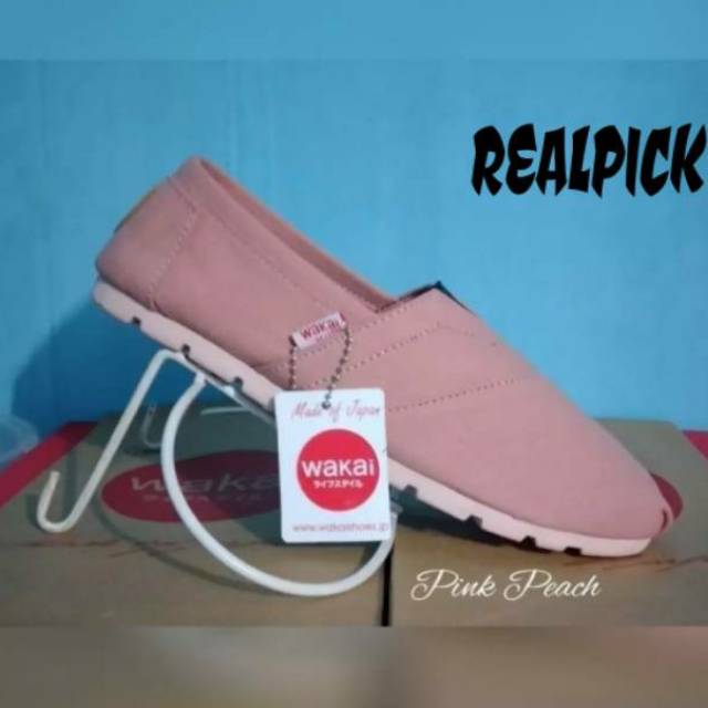 Slip on wanita terpopuler WK FULL peach