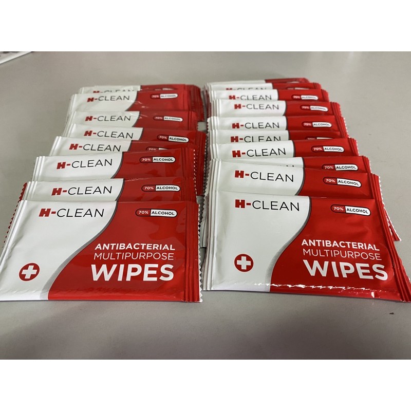 Alcohol wipes H-CLEAN 70% isopropyl antiseptik tisu basah sachet 20pcs