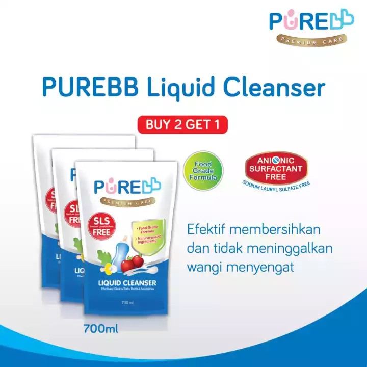 Pure BB Liquid Cleanser Refill - 700mL [Buy 2 Get 1] | Sabun Pencuci Botol Bayi